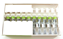 10 spuiten van vaccin Synflorix in verpakking